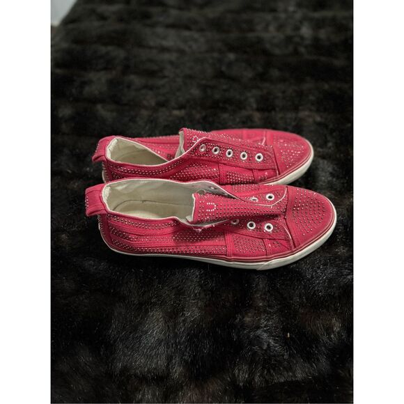 True Religion beaded cherry red slip on sneakers Aubrie shoes 10 bling bling - Picture 1 of 6